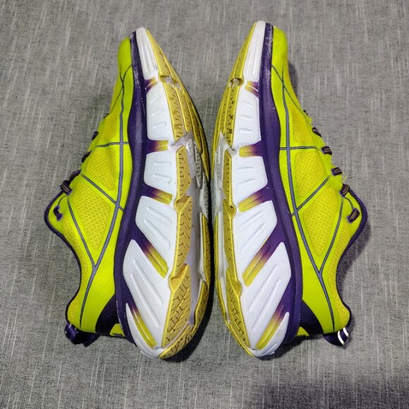 HOKA Infinite Womens Size 9.5 Neon Yellow Purple Athletic Running Shoes 1009649 - Picture 13 of 13